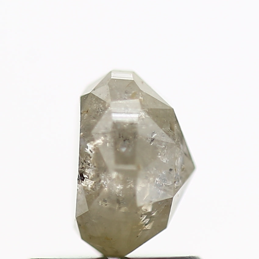 0.91 Carat Natural Rustic Oval Grey Diamond 6 MM