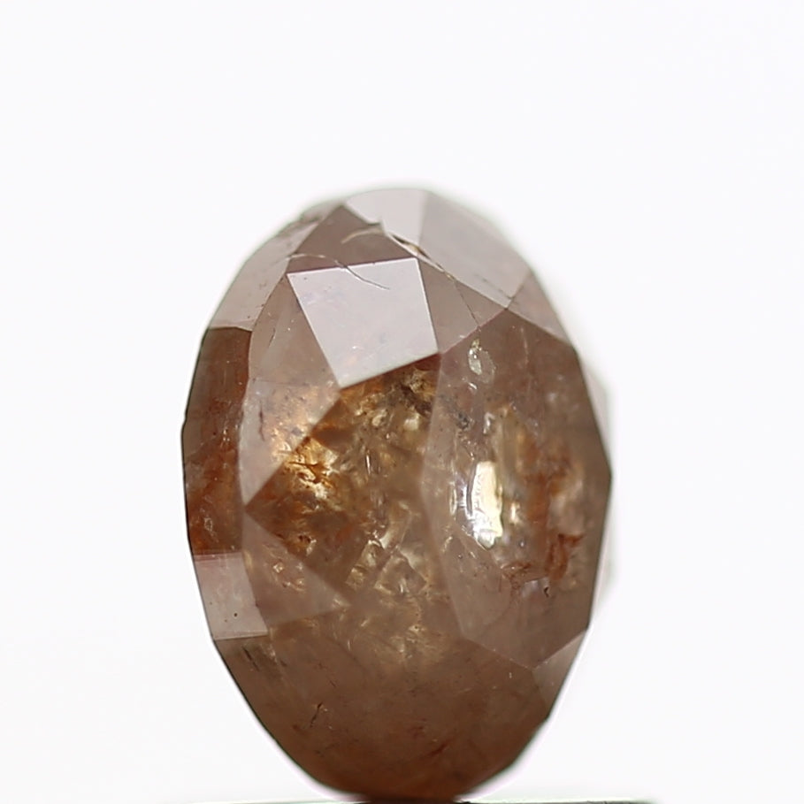 1.40 Carat Oval Orange Salt and Pepper Diamond 6.7 MM