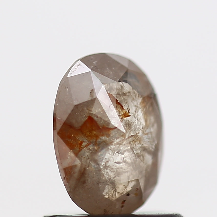 0.60 Carat Orange Oval Brilliant Rose Cut Natural Diamond 6.5 MM