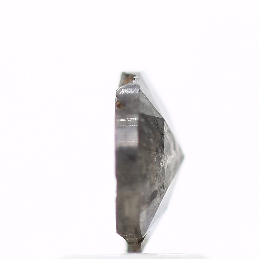 0.98 Carat 6.9 MM Natural Gray Rose Cut Salt and Pepper Diamond - Blackdiamond