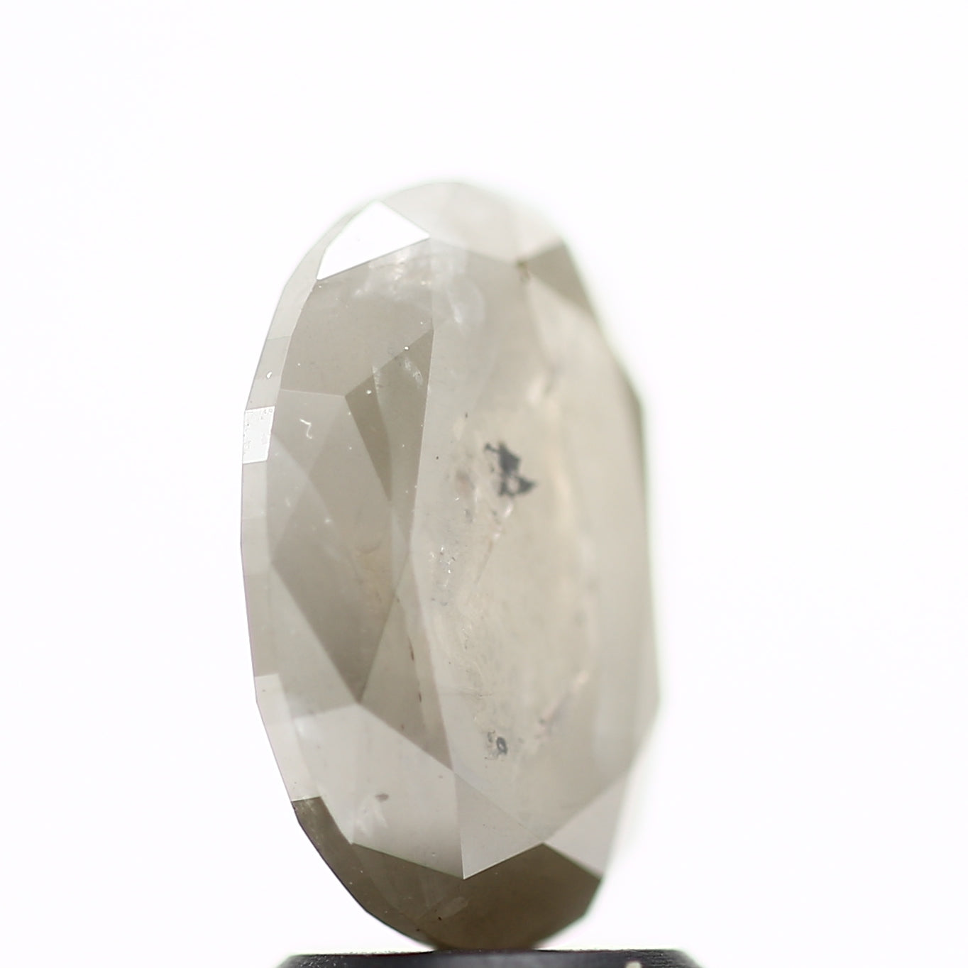 2.78 Carat Natural Milky Gray Oval Salt Pepper Diamond 10.50 MM