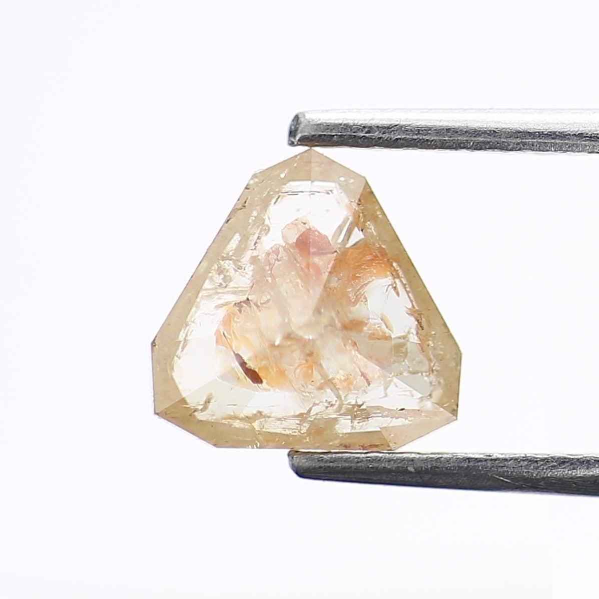1.42 Carat Natural Orange Trillion Salt and Pepper Diamond 7.3 MM