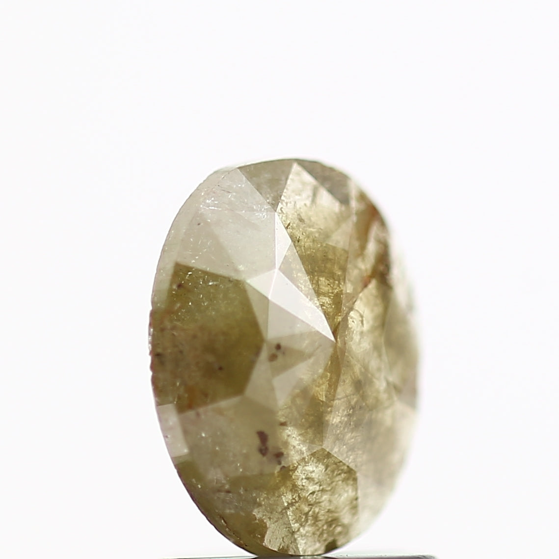 0.82 Carat Natural Rose Cut Oval Yellow Diamond 7.9 MM