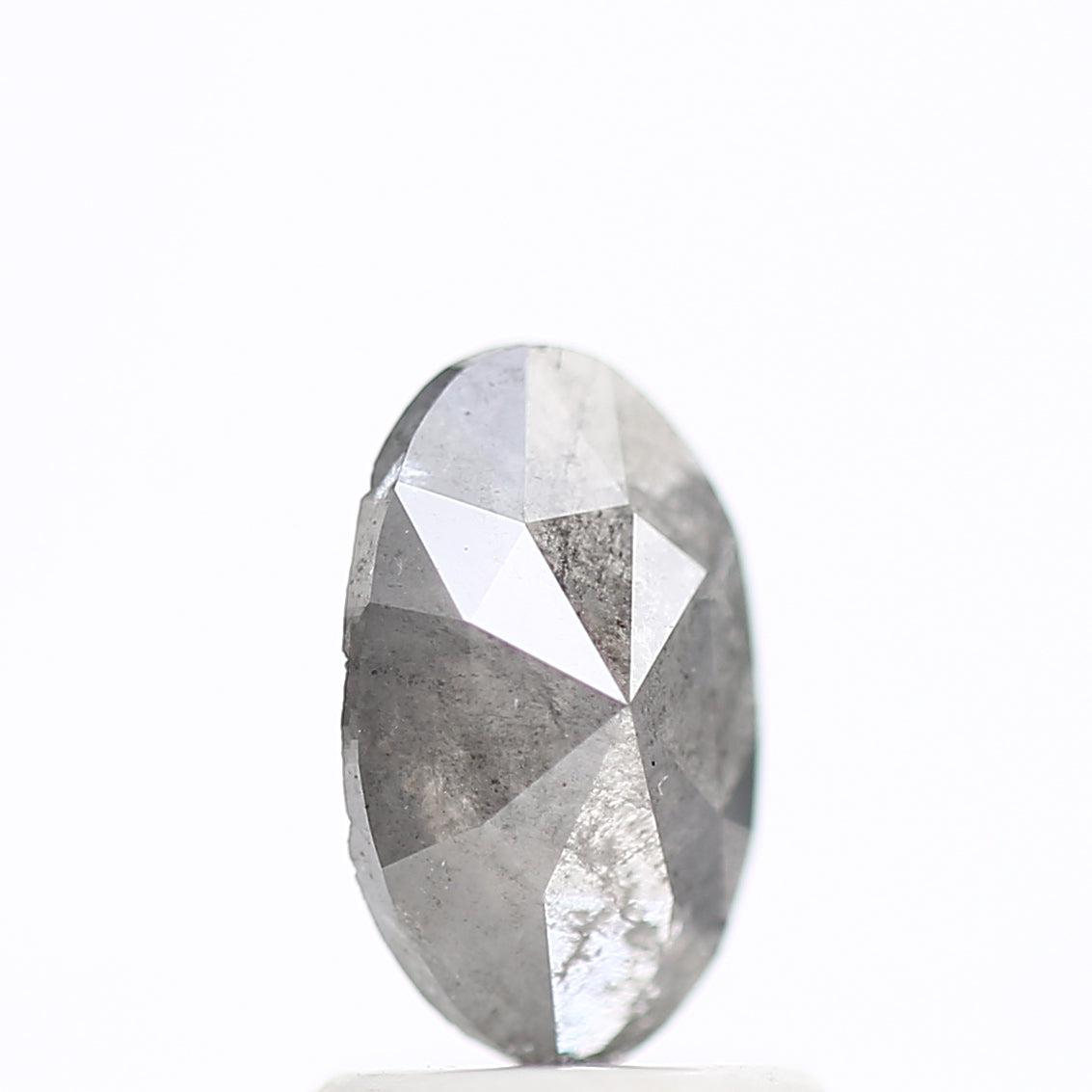 0.85 Carat Salt and Pepper Rose Cut Oval Diamond 8.32 MM