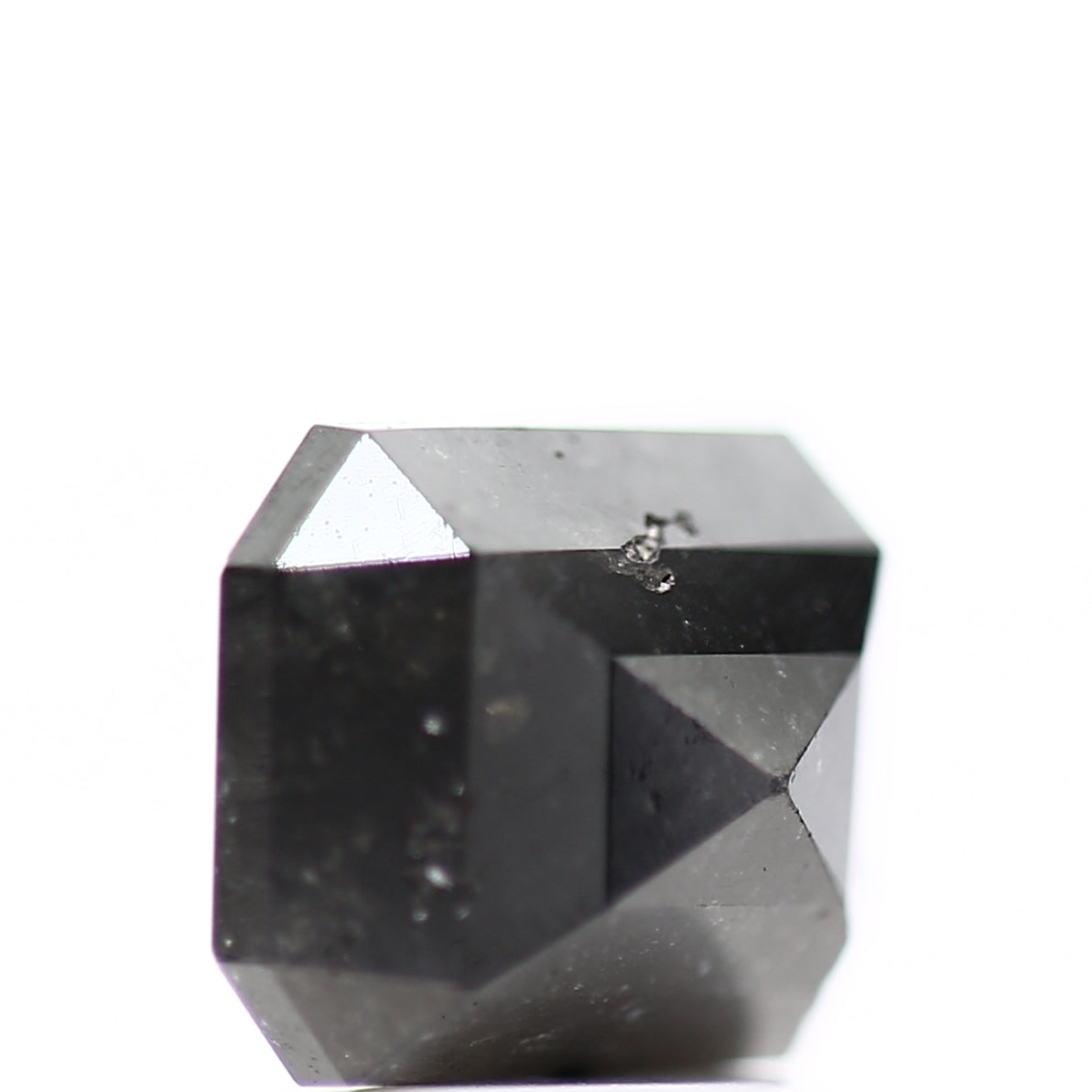 2.58 Carat 9.05 MM Natural Rustic Black Emerald Shape Loose Diamond - Blackdiamond