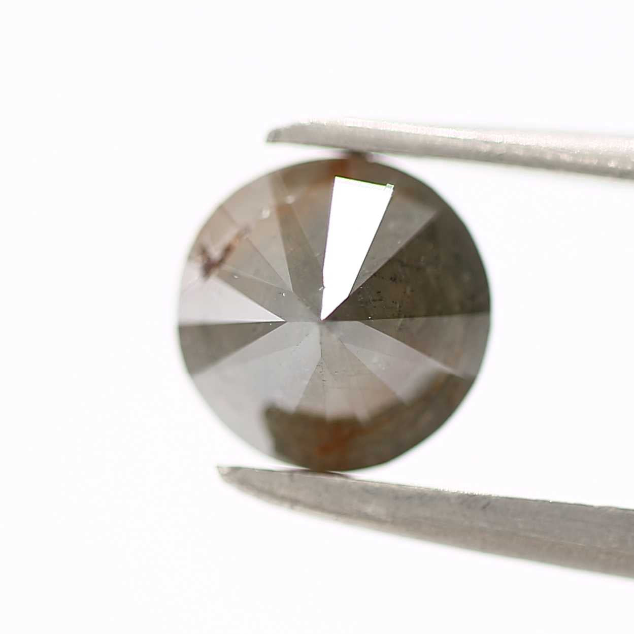 0.95 Carat Rustic Gray Diamond Round Cut Natural Loose Diamond 6.2 MM - Blackdiamond