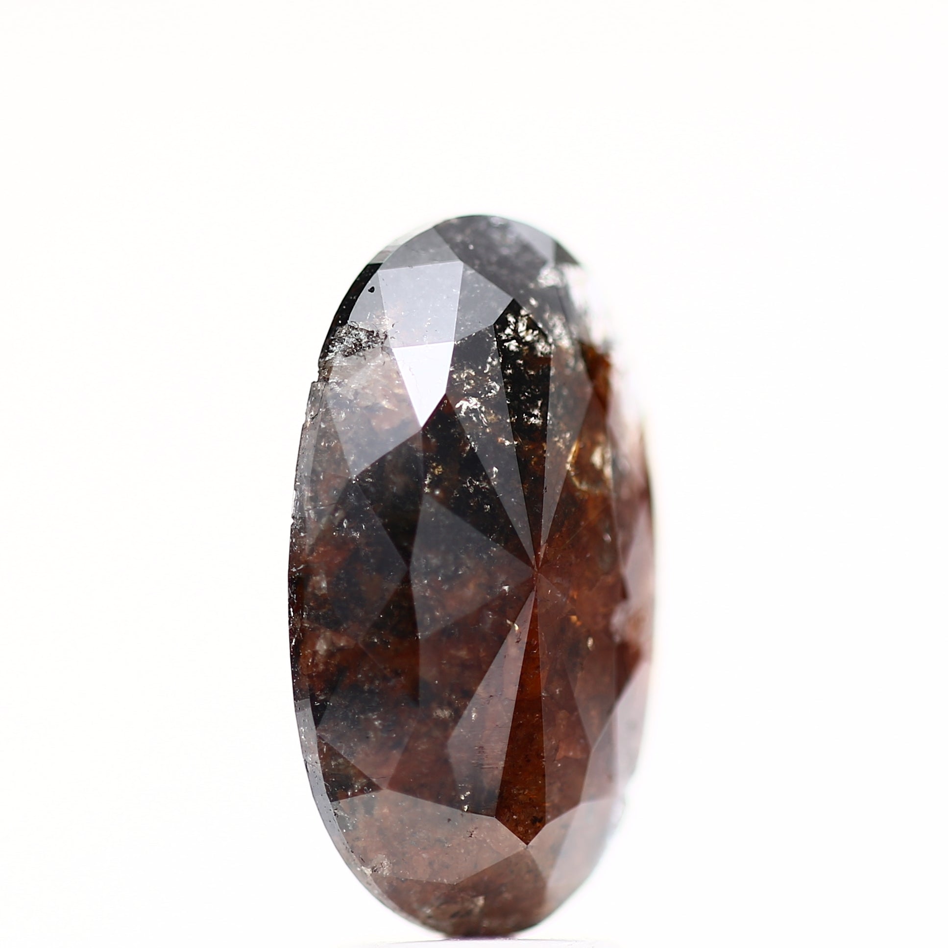 3 Carat Elongated Oval Red Salt and Pepper Diamond 14.22 MM