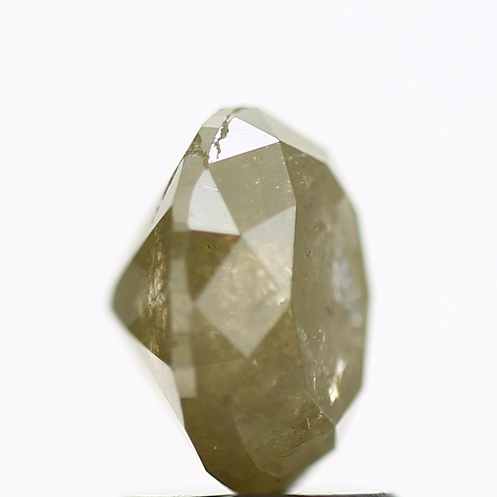 1.79 Carat Oval Green Salt and Pepper Diamond 7.8 MM