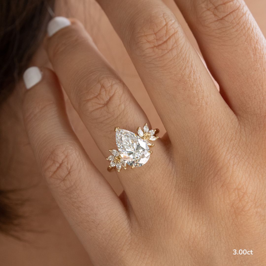 Pear 1 Carat Lab Grown Diamond Ring IGI Certified Isabella