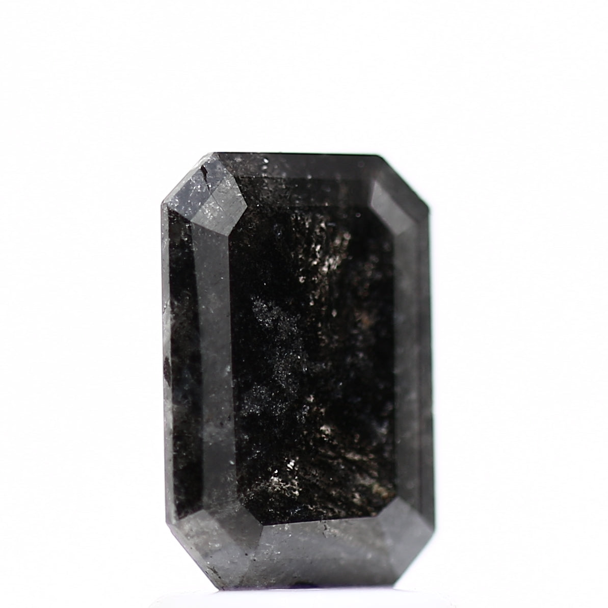 1.11 Carat 8.20 MM Natural Black Emerald Salt and Pepper Diamond - Blackdiamond