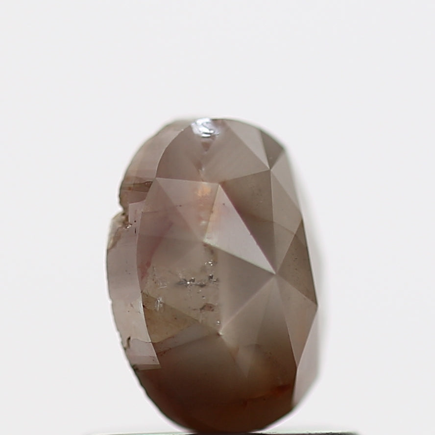 0.71 Carat Oval Rose Cut Salt and Pepper Diamond 6.2 MM