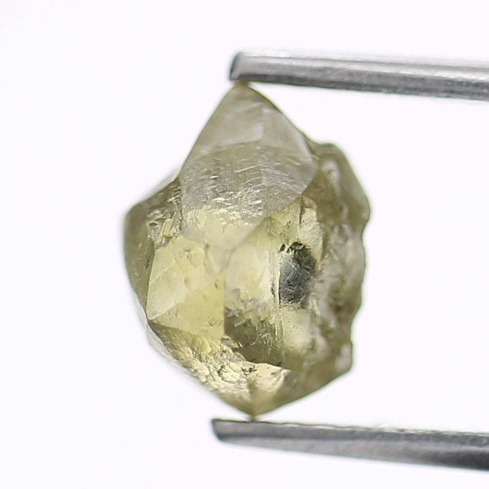 2.25 Carat Natural Fancy Green Yellow Clear Rough Diamond 8 MM
