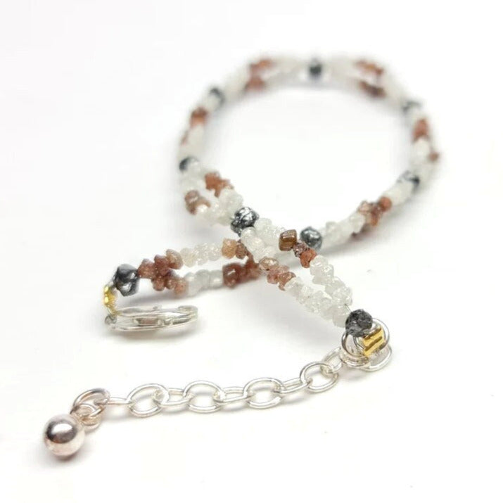 Natural White Red Rough Diamond Beads