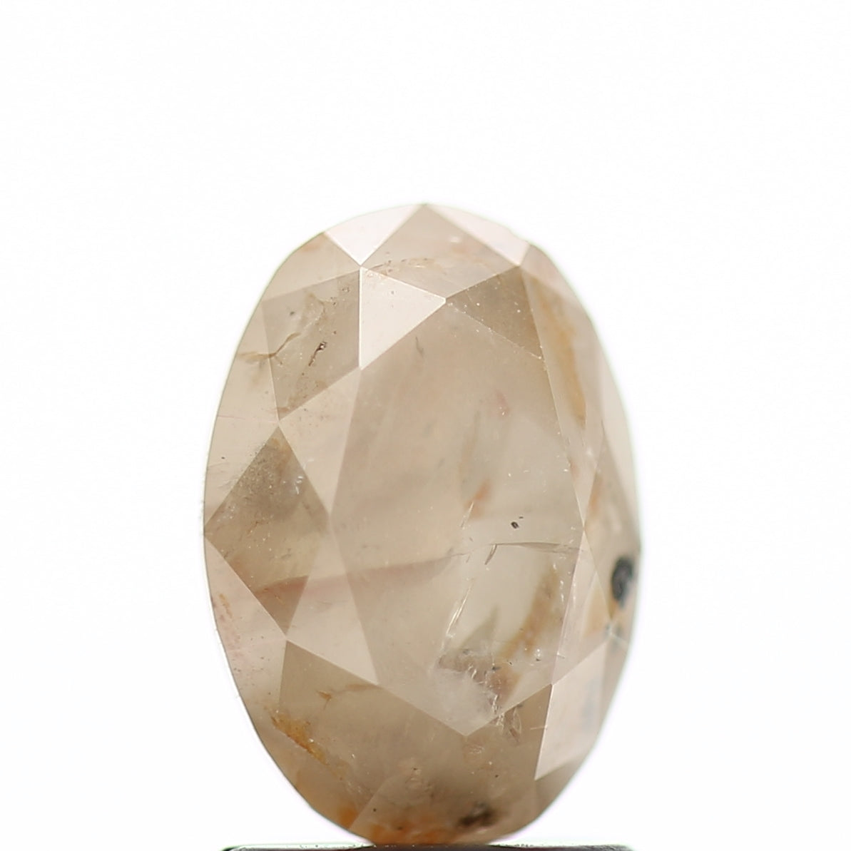 1.81 Carat Peach Oval Salt and Pepper Diamond 8.61 MM