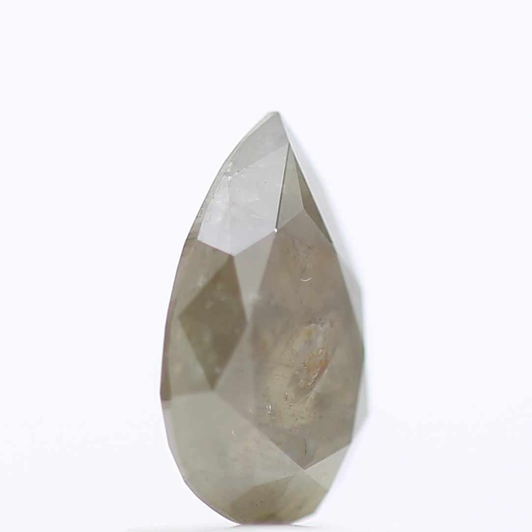 0.94 Carat Natural Gray Pear Salt and Pepper Diamond 8.05 MM