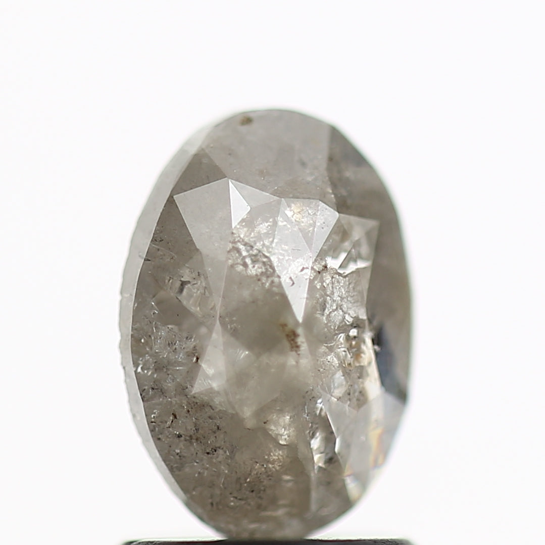 1 Carat Salt and Pepper Diamond Oval Rose Cut Natural Loose Diamond 8 MM