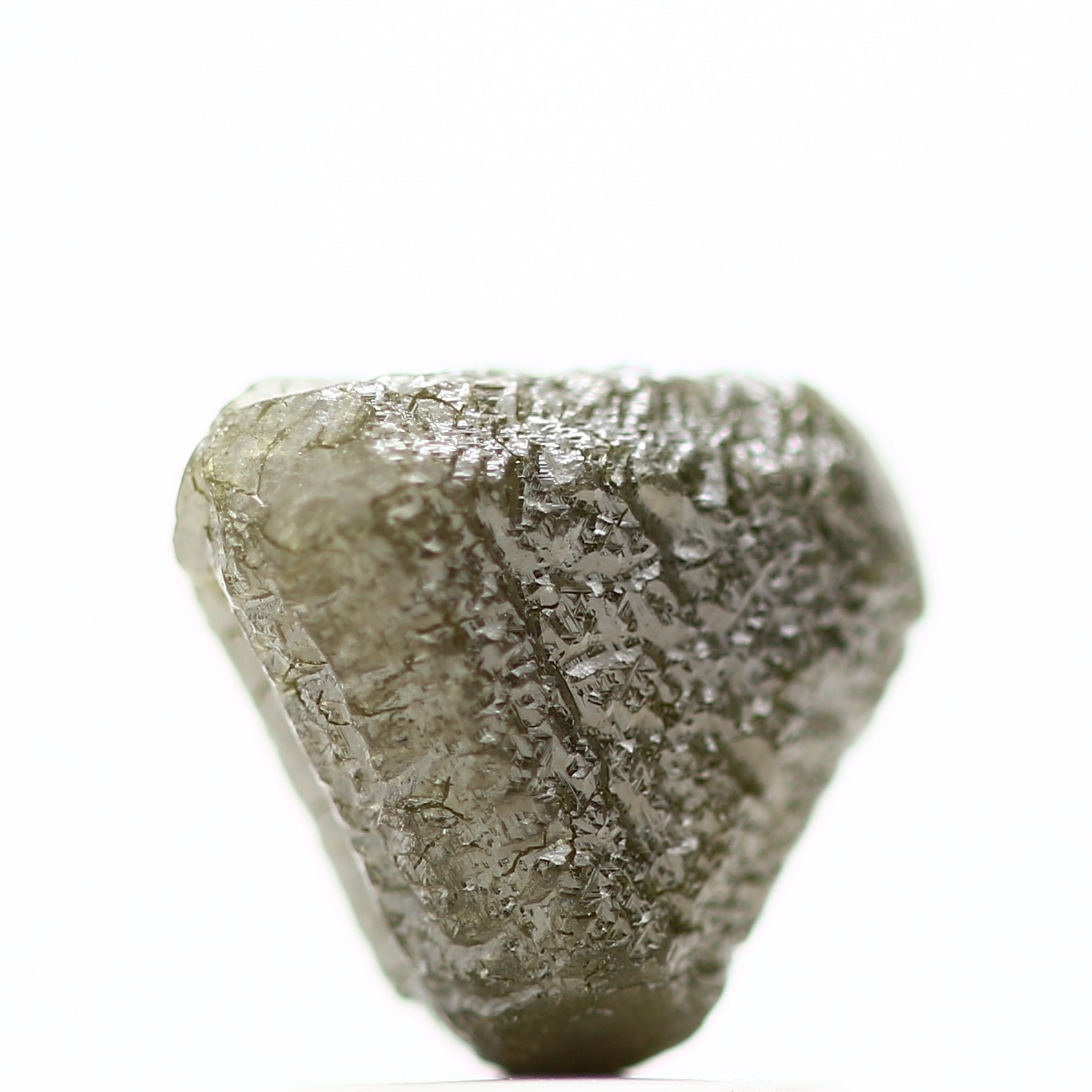 2.35 Carat Fancy Green Gray Macle Natural Rough Diamond 7.50 MM - Blackdiamond