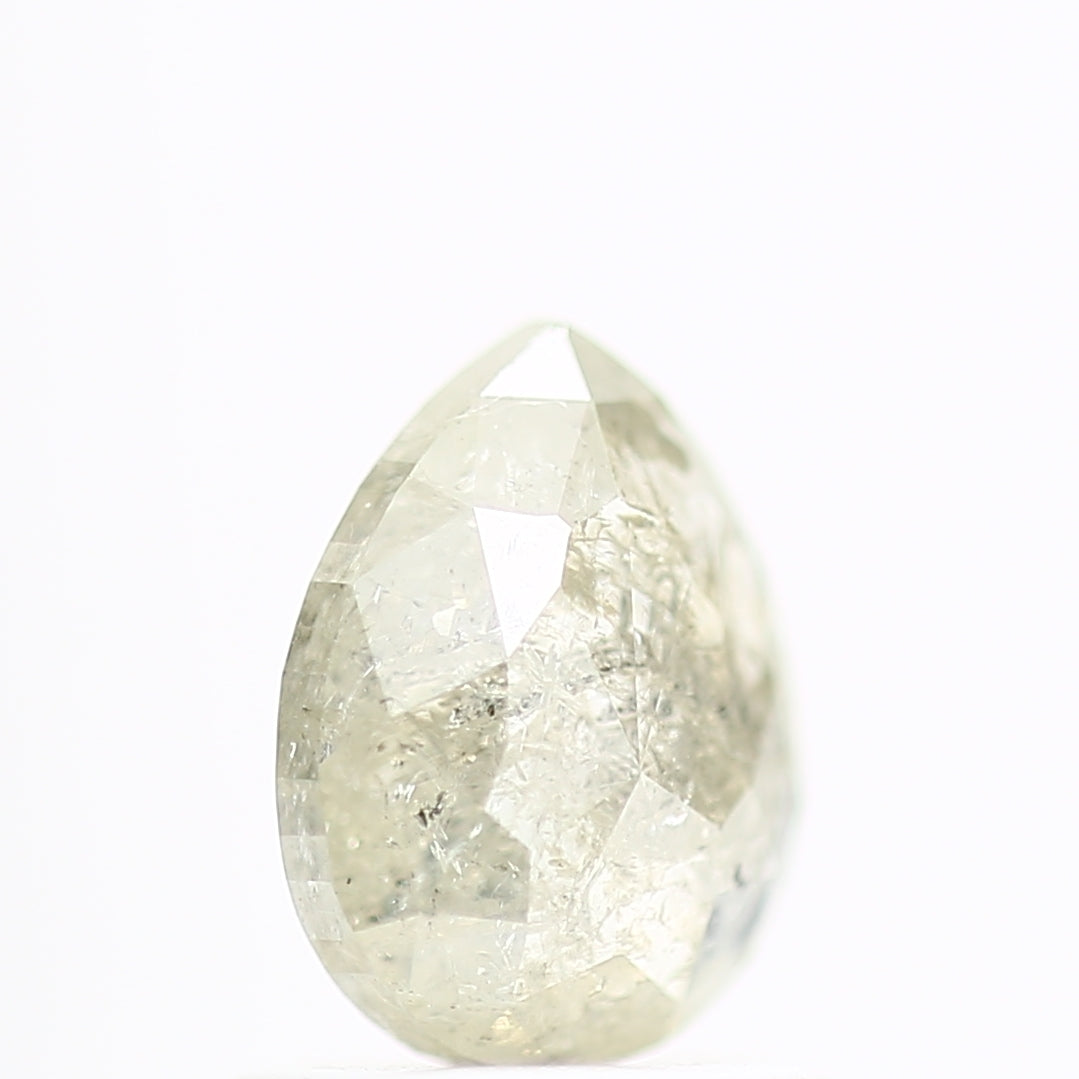 0.95 Carat Light Yellow Salt and Pepper Pear Diamond For Engagement Ring