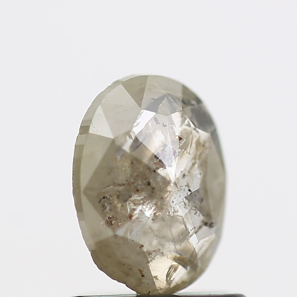 0.58 Carat Oval Natural Raw Salt and Pepper Diamond 6.80 MM