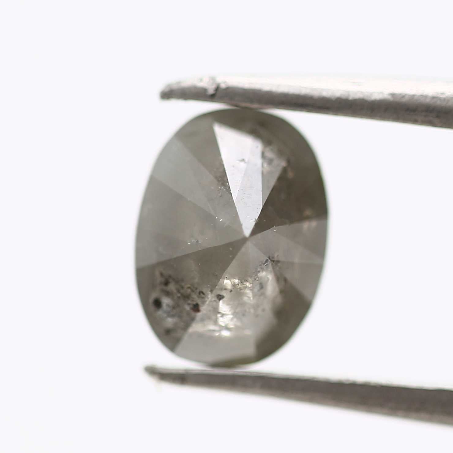 1.13 Carat Gray Oval Cut Salt Pepper Diamond 7.50 MM