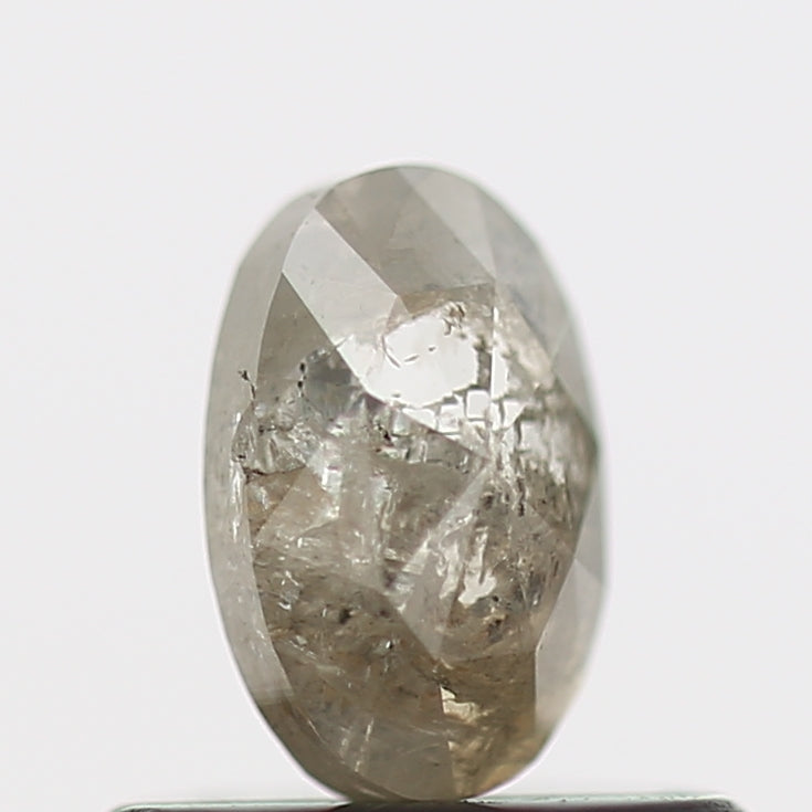 0.40 Carat Gray Oval Rose Cut Natural Diamond 5.58 MM