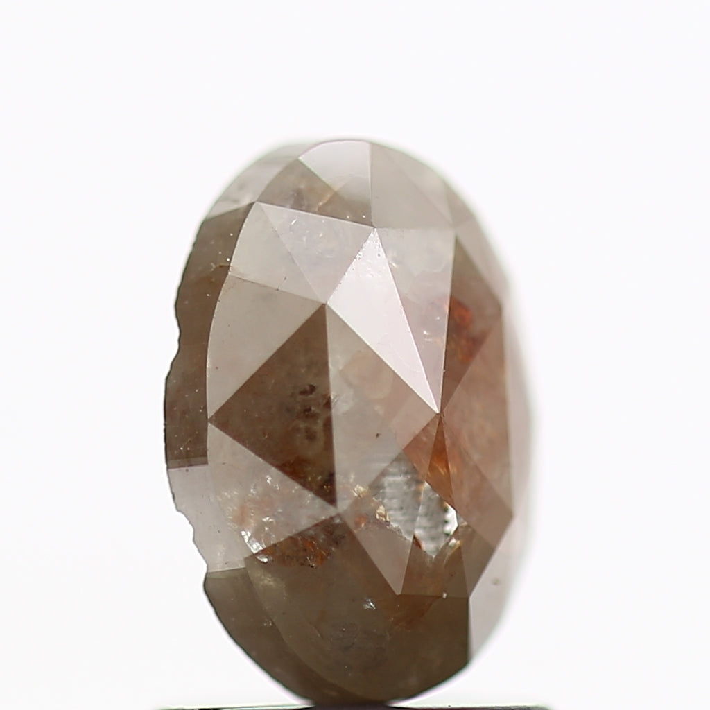 1.07 Carat Oval Rose Cut Red Salt and Pepper Loose Natural Diamond 7.8 MM