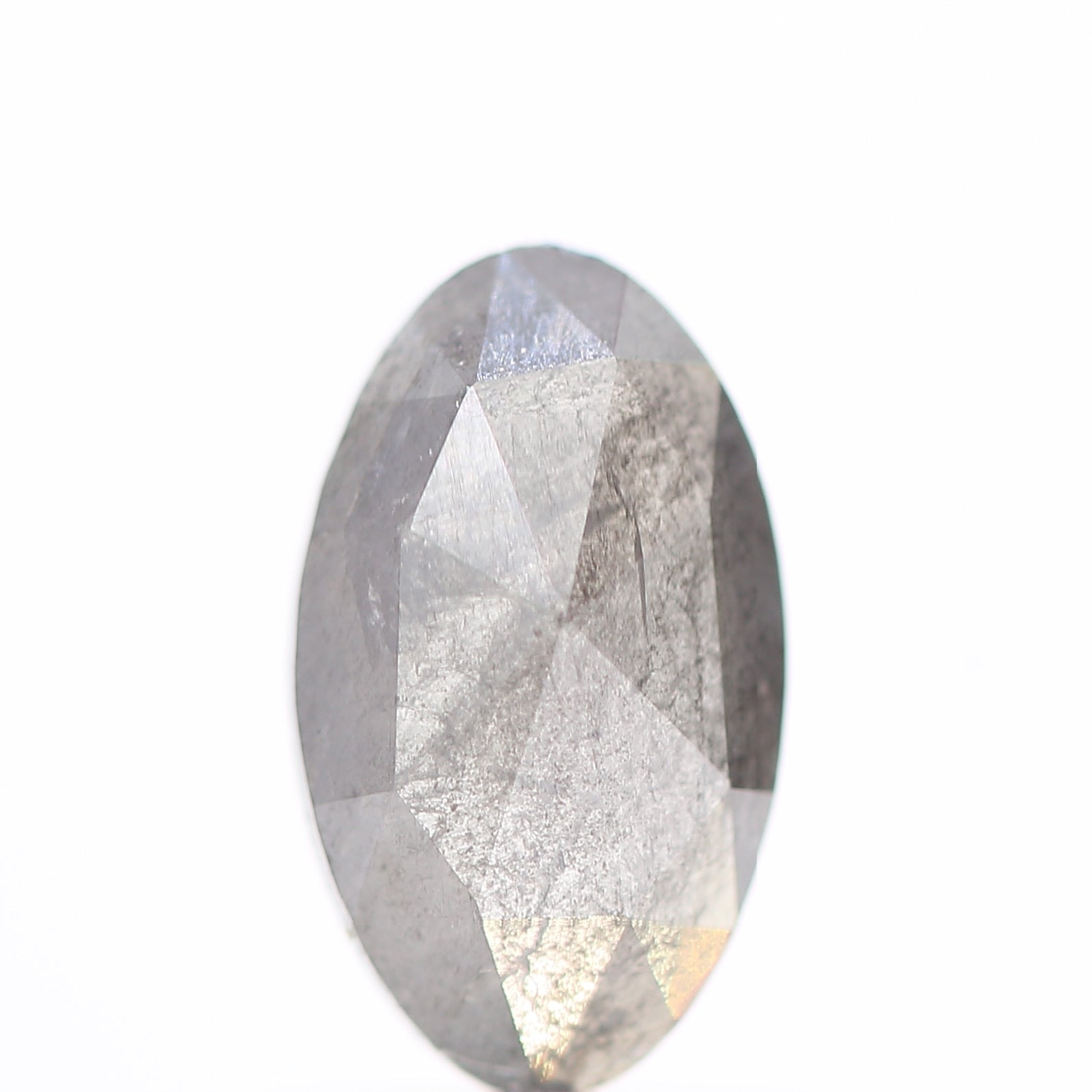 0.82 Carat Fancy Gray Rose Cut Oval Diamond 8.50 MM