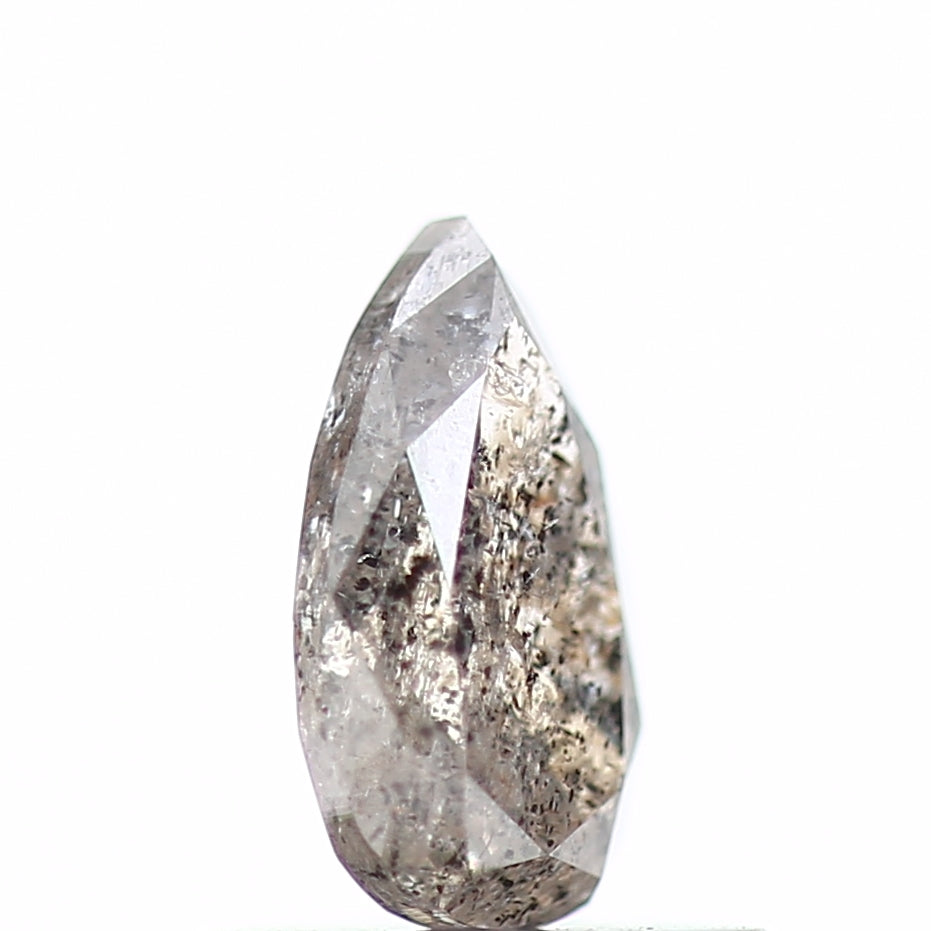 0.52 Carat Fancy Gray Pear Salt and Pepper Diamond 6.81 MM