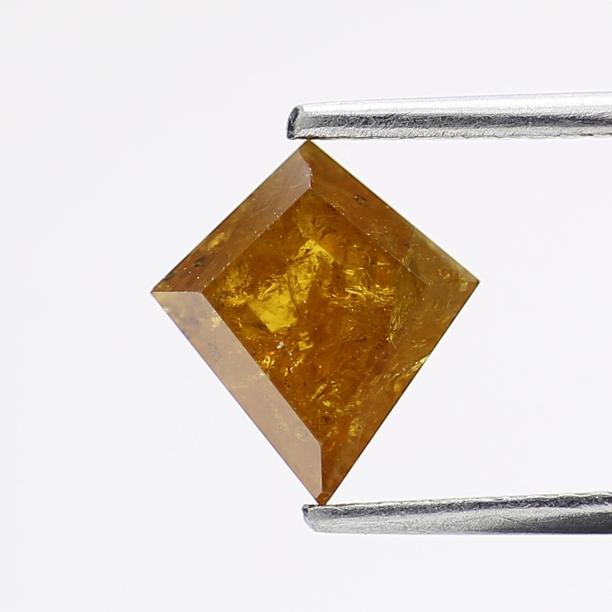 1.44 Carat Natural Fancy Yellow Kite Salt and Pepper Diamond 9.1 MM