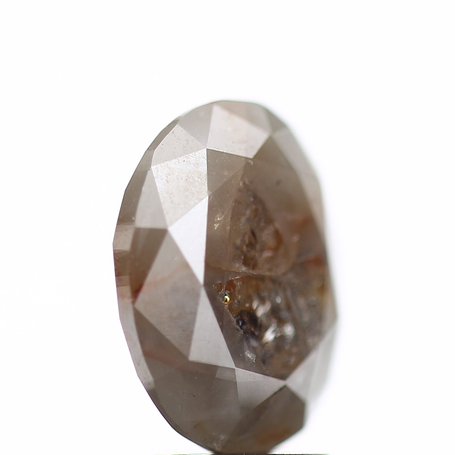 3.85 Carat Rustic Oval Cut Salt and Pepper Diamond 10.97 MM