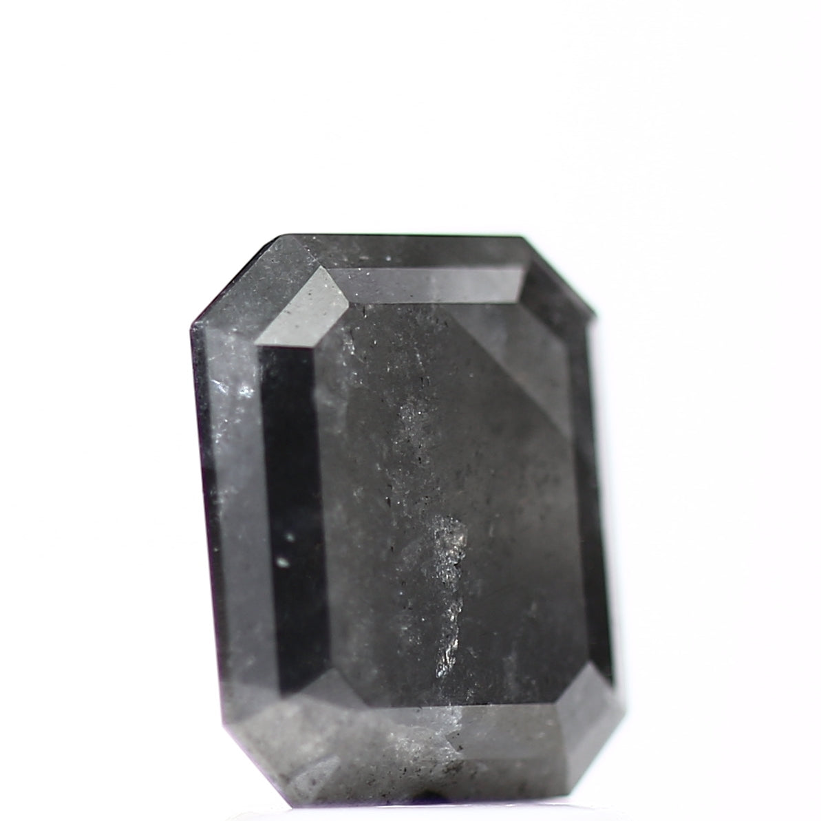 1.94 Carat Natural Emerald Fancy Gray Salt and Pepper Diamond 7.96 MM - Blackdiamond