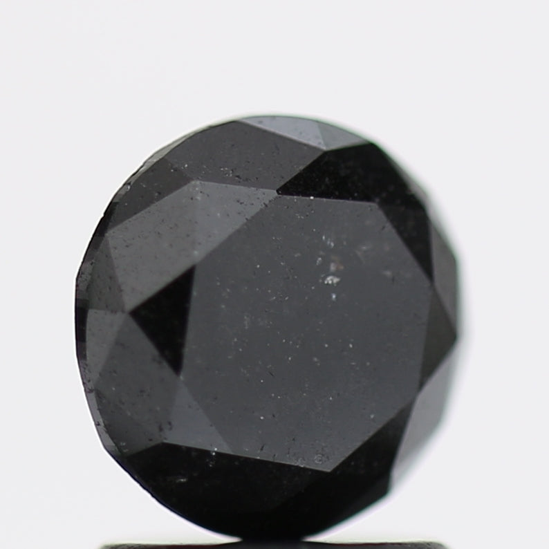 1.45 Carat Fancy Black Round Brilliant Diamond GIA Certified