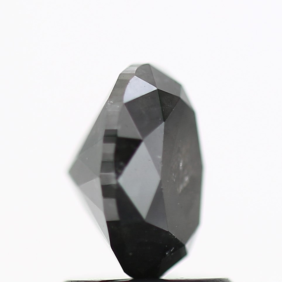 1.20 Carat Fancy Black Oval Cut Natural Diamond 7.17 MM