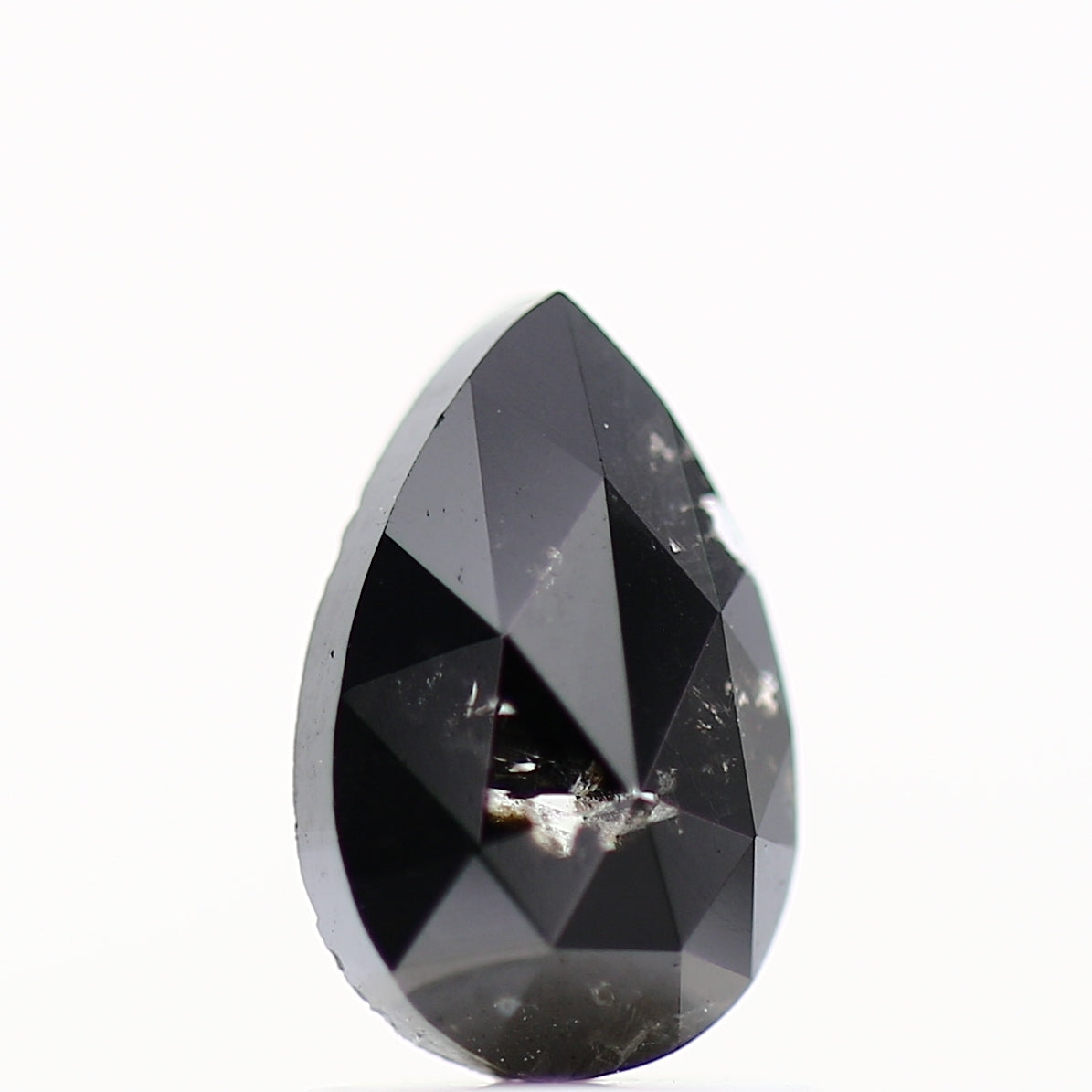 1.08 Carat Black Rose Cut Diamond For Pear Engagement Ring