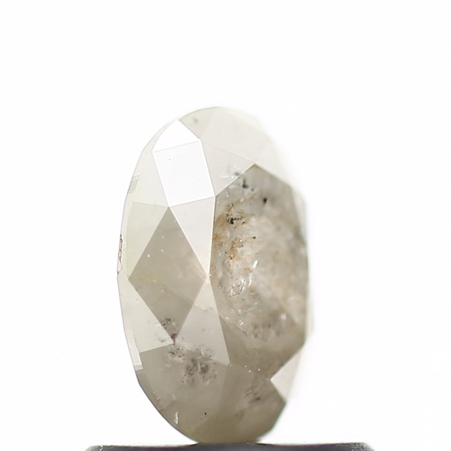 0.80 Carat Natural Milky Gray Oval Salt Pepper Diamond 6.60 MM