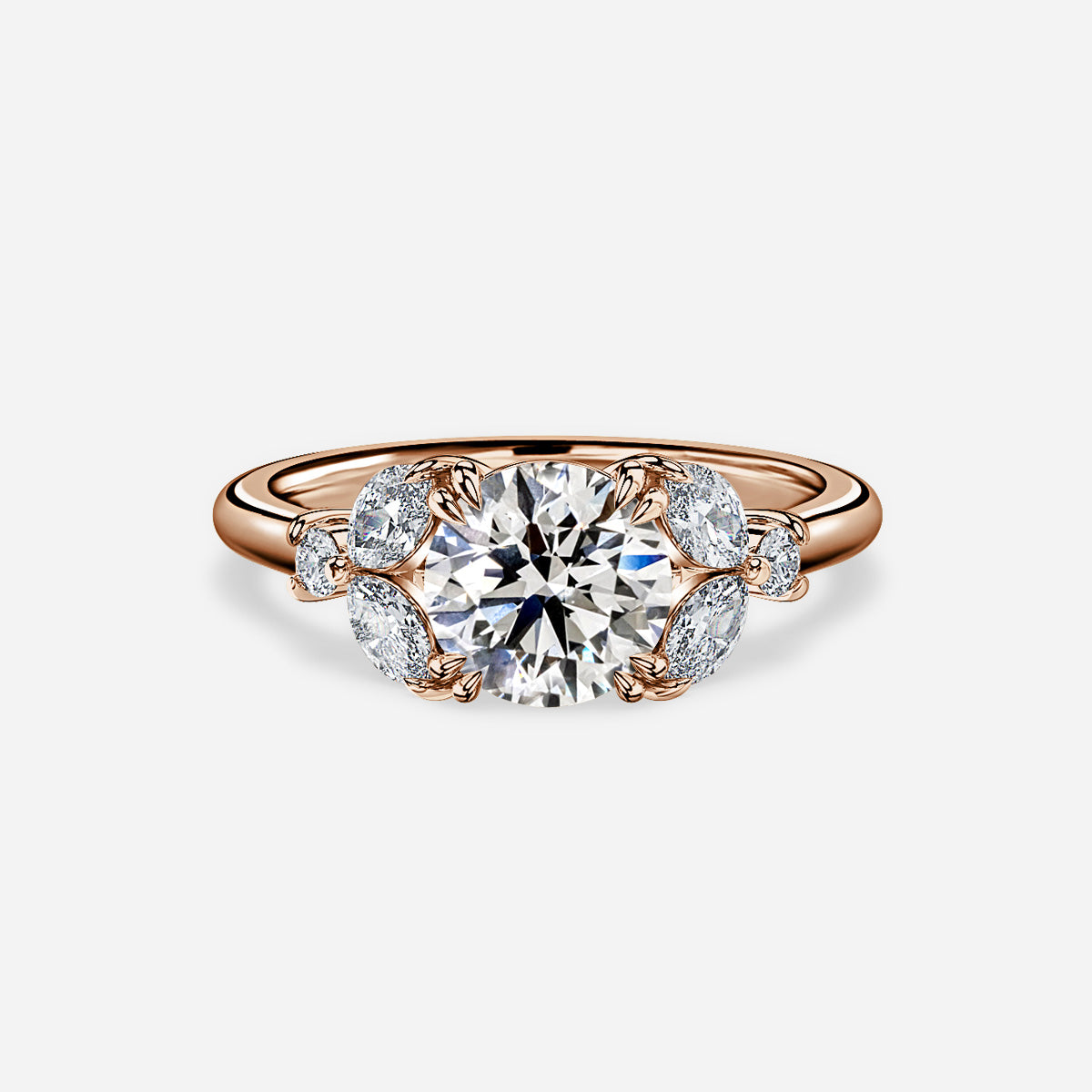 18k Rose Gold 1ct D VVS1 Round Engagement Ring Alexandra