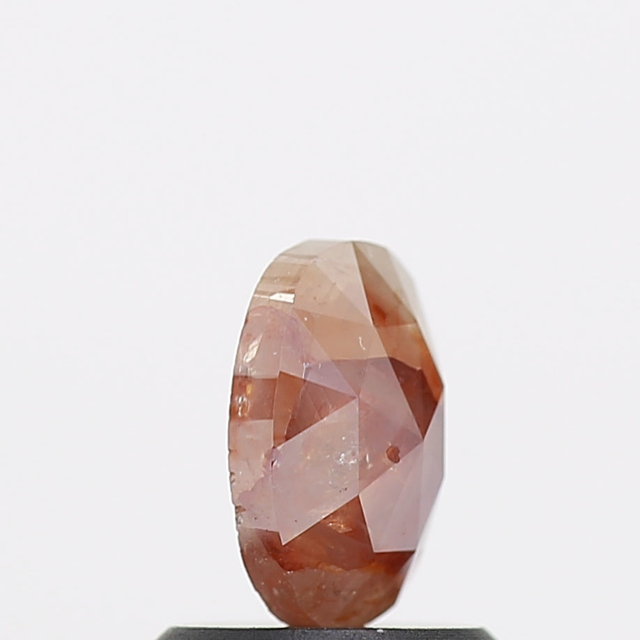 0.68 Carat Orange Rose Cut Oval Diamond 6.6 MM
