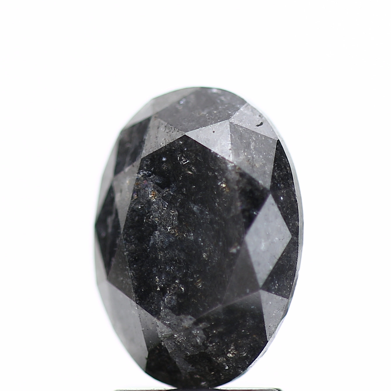 2.28 Carat Oval Brilliant Cut Salt and Pepper Diamond 9.84 MM