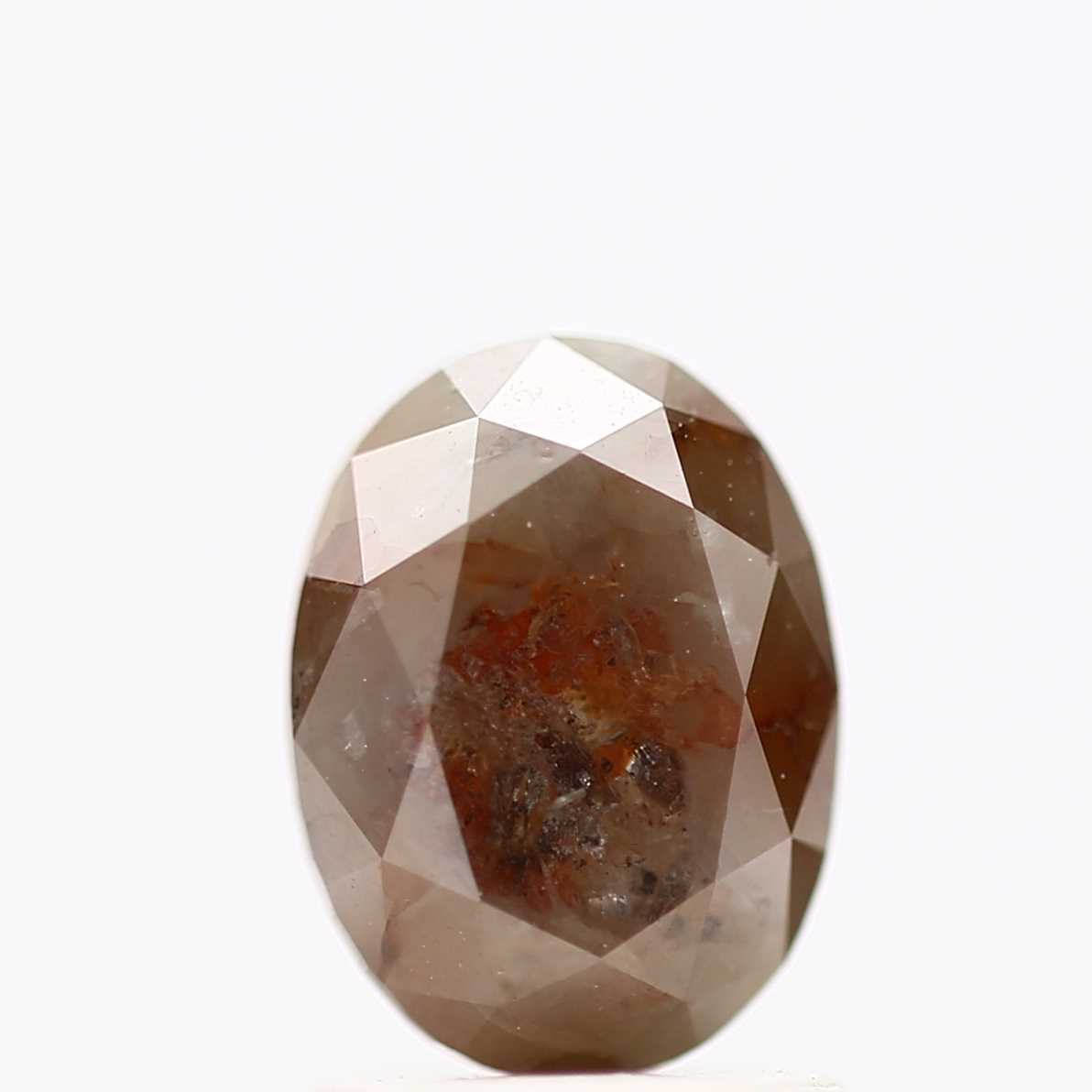 1.60 Carat Red Oval Cut Salt and Pepper Diamond 7.85 MM