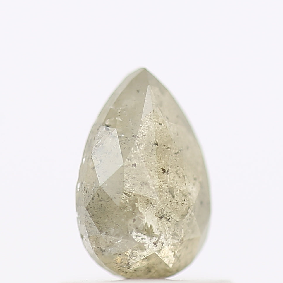 0.74 Carat Yellow Pear Salt and Pepper Diamond 6.91 MM