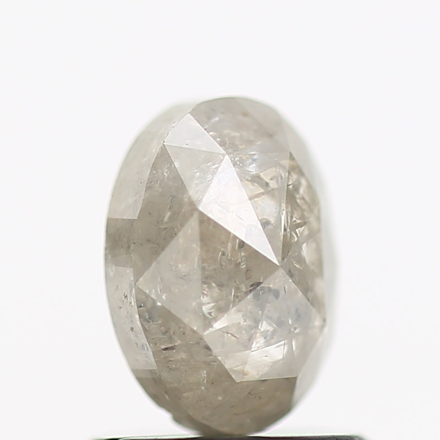 0.87 Carat Oval Cut Natural Grey Salt and Pepper Diamond 6.80 MM