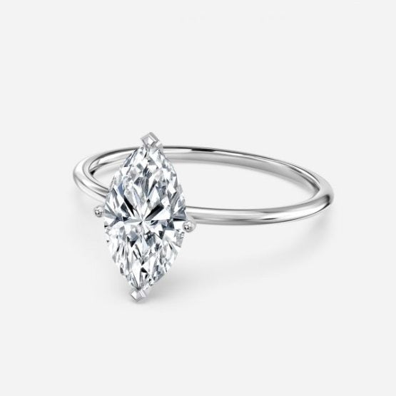 Bdaya Marquise Solitaire Engagement Ring 14K / 18K Solid Gold