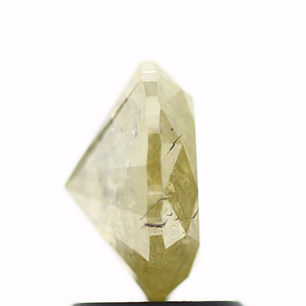 1.34 Carat Yellow Oval Cut Salt and Pepper Diamond 7.81 MM