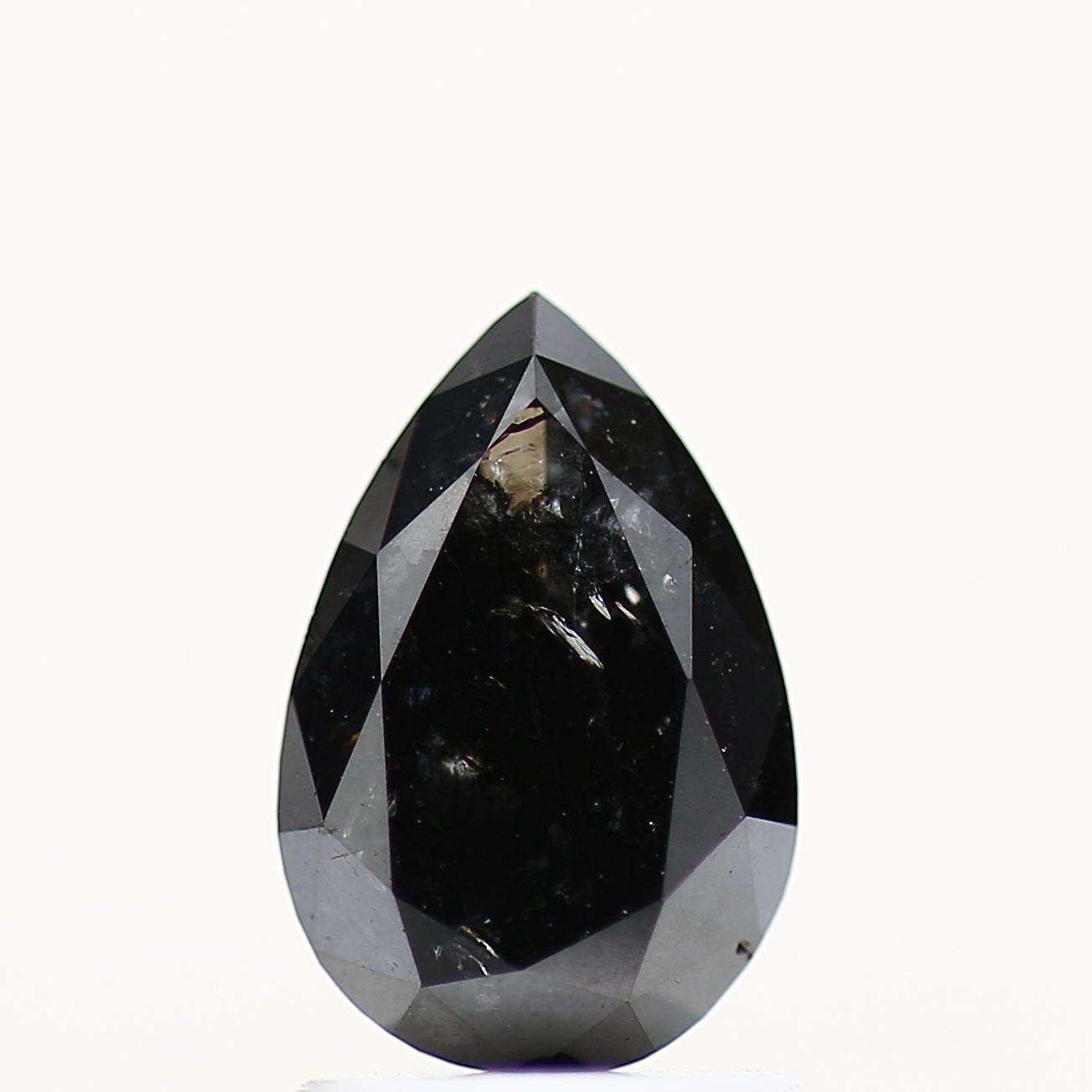 1.40 Carat Fancy Black Pear Natural Diamond For Engagement Ring 8.99 MM