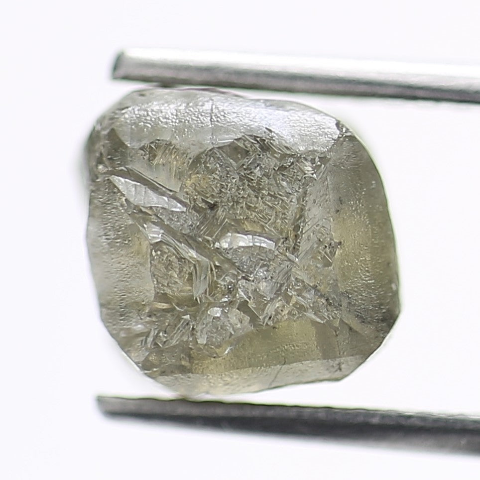 4.73 Carat Natural Grey Crystal Rough Cube Diamond 7.5 MM