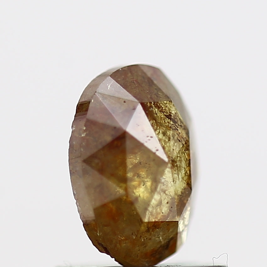 0.54 Carat Rose Cut Oval Yellow Natural Loose Diamond 6.2 MM
