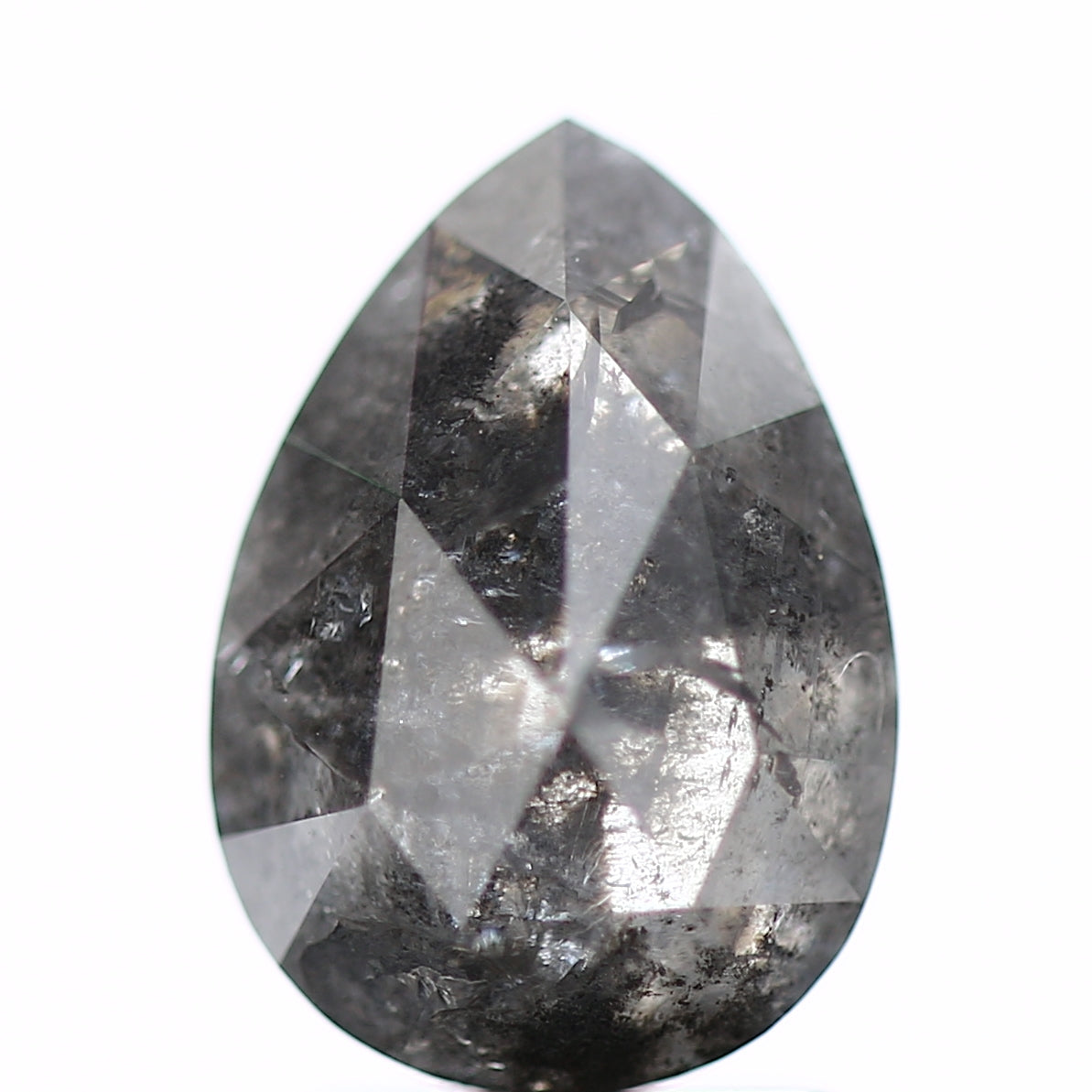 2.28 Carat Dark Salt and Pepper Diamond Pear 10.10 MM