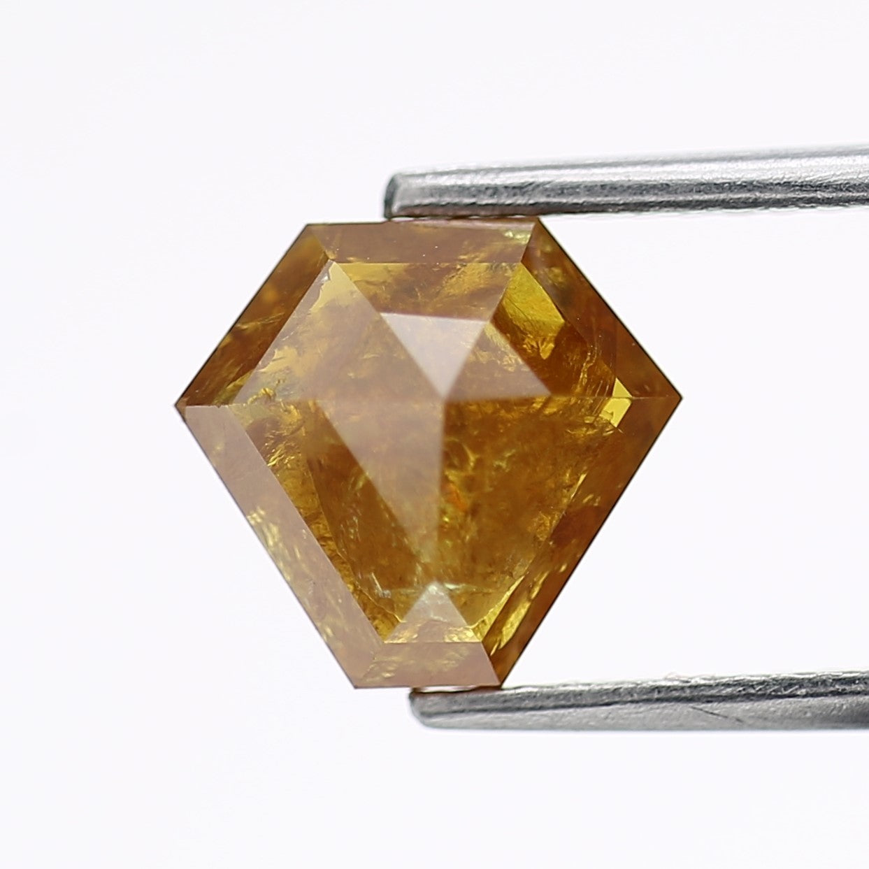 2 Carat Shield Salt and Pepper Diamond Natural Yellow Brown 8.12 MM