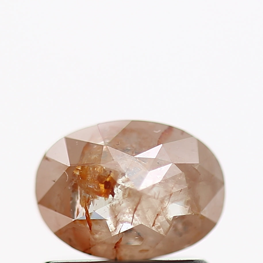 0.85 Carat Natural Rustic Oval Salt and Pepper Diamond 6.4 MM