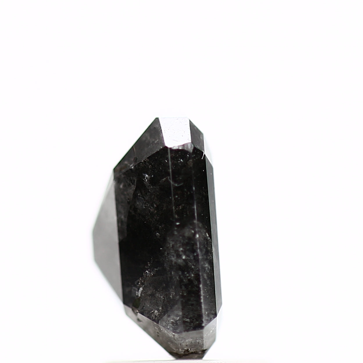 2.48 Carat 8.18 MM Fancy Black Emerald Cut Salt and Pepper Diamond - Blackdiamond